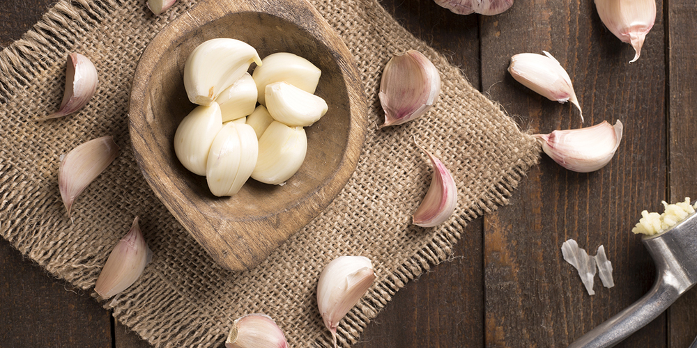 chopped garlic on a table